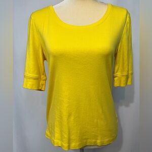 Jones New York Yellow Short Sleeve Blouse PL